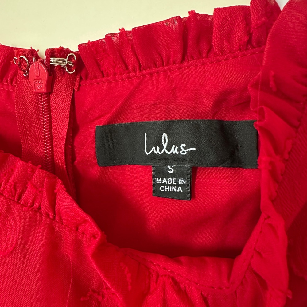 Lulu's Red Ruffle Mini Dress - Picture 5 of 5